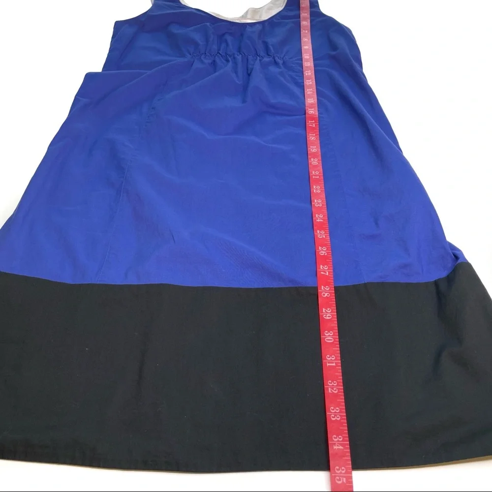 Vince Azure Blue Black Color Block Summer Sun Dress Small